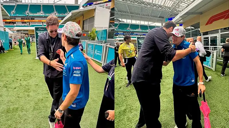 Del Potro y Colapinto, juntos en la previa del GP de Miami
